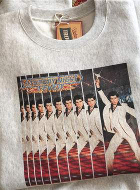 麻烦士多 迪斯科1970s复古圆领加绒纯棉卫衣蹦迪夜场男女款潮流款