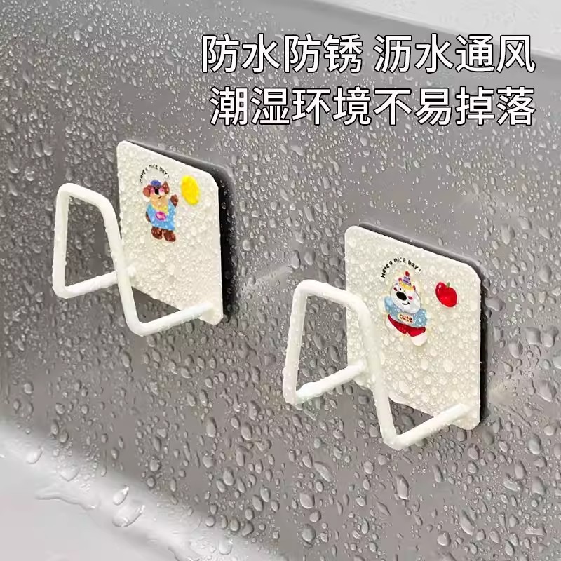 厨房免打孔壁挂海绵沥水收纳架