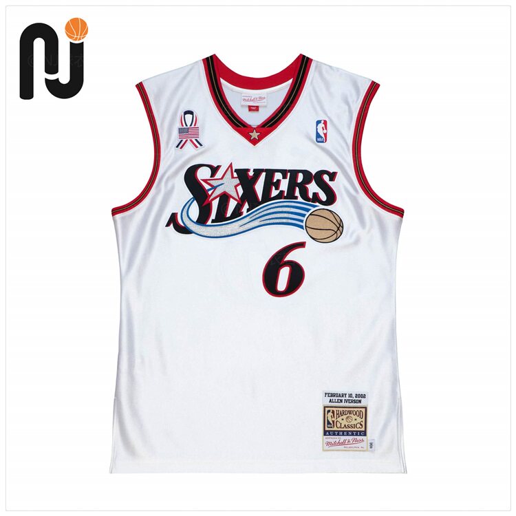 Mitchell&Ness MN 艾弗森 2002年全明星赛 76人6号 球员版 AU球衣