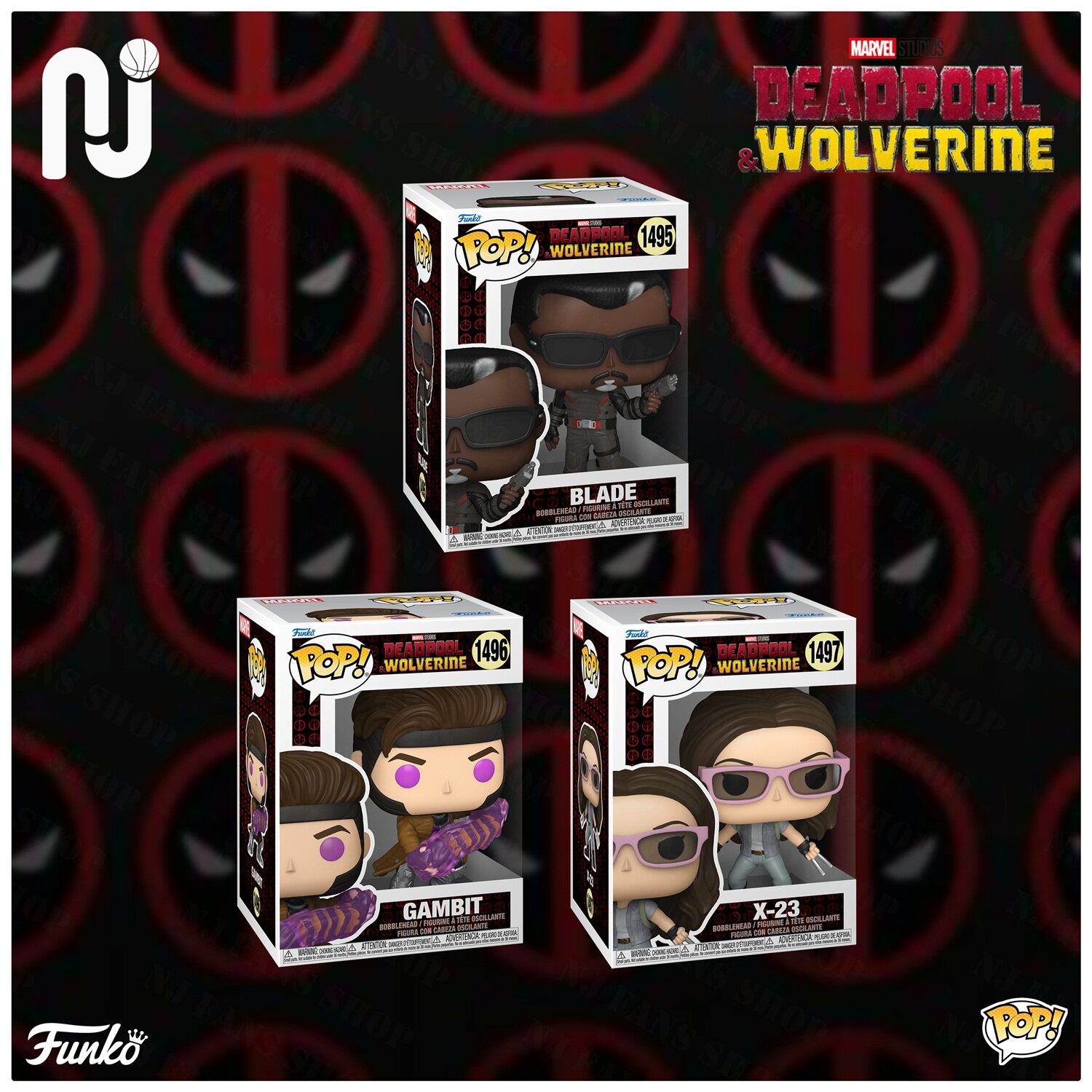 Funko Pop! 漫威系列 死侍金刚狼电影周边 刀锋战士牌皇 公仔手办