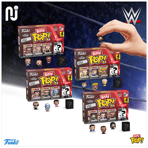 Funko Bitty Pop! WWE 拉蒙哈特送葬者 迷你手办套装潮玩盲盒摆件