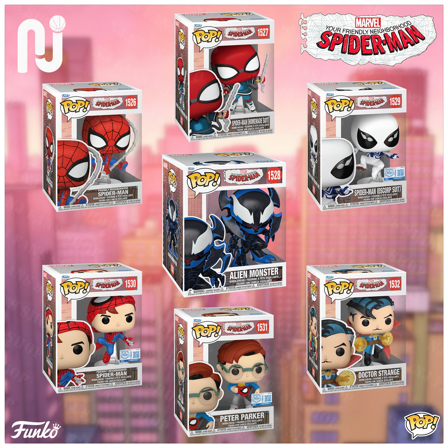 Funko Pop! Spider-Man 蜘蛛侠动画周边 奇异博士 公仔手办玩具图片