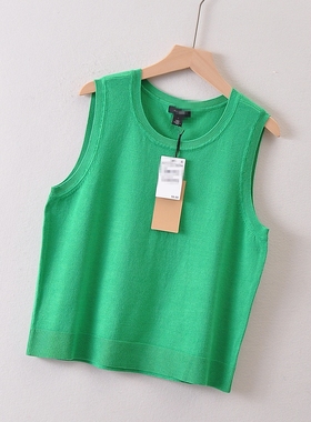 外贸美国单HALO*EN莼元~圆领针织背心夏季女 舒适薄款上衣 59美刀