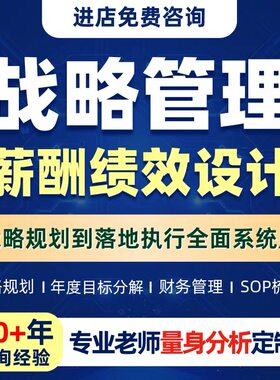 商业模式战略规划分解目标设计全案管理制度定制薪酬绩效考核制度