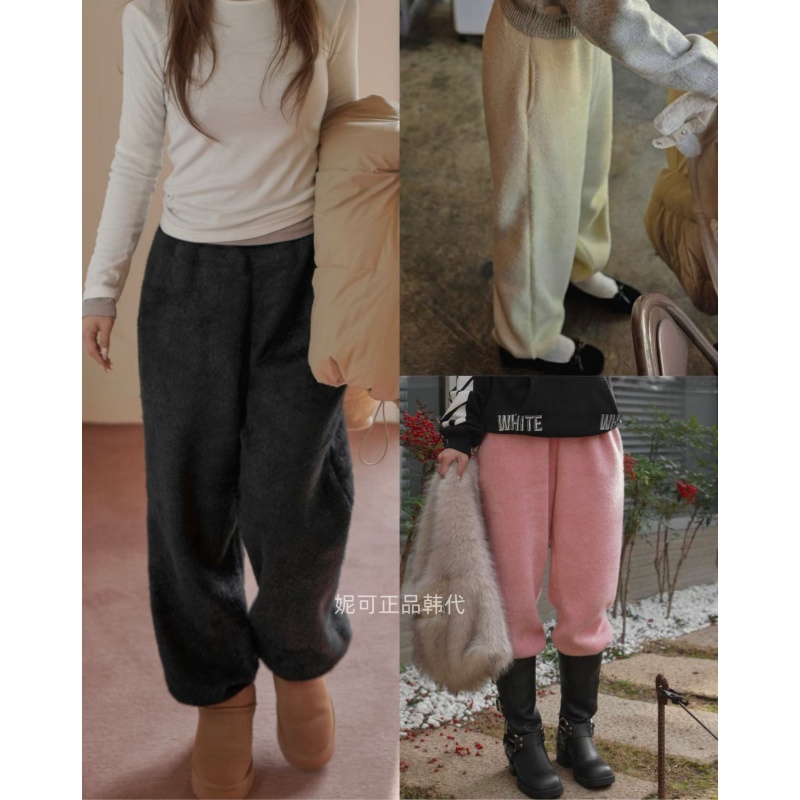 妮可家包邮韩国东大门正品代购秋冬新款保暖百搭软乎毛绒休闲裤