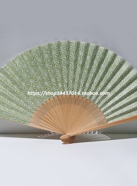 日本纸折扇素雅彩色肌理工艺扇子