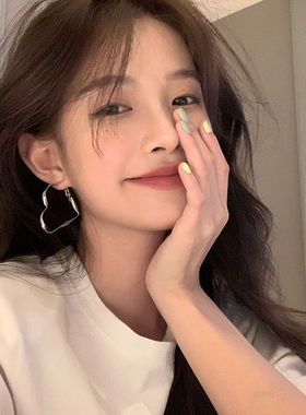 超A爱心耳圈女925银针蚊香盘耳夹