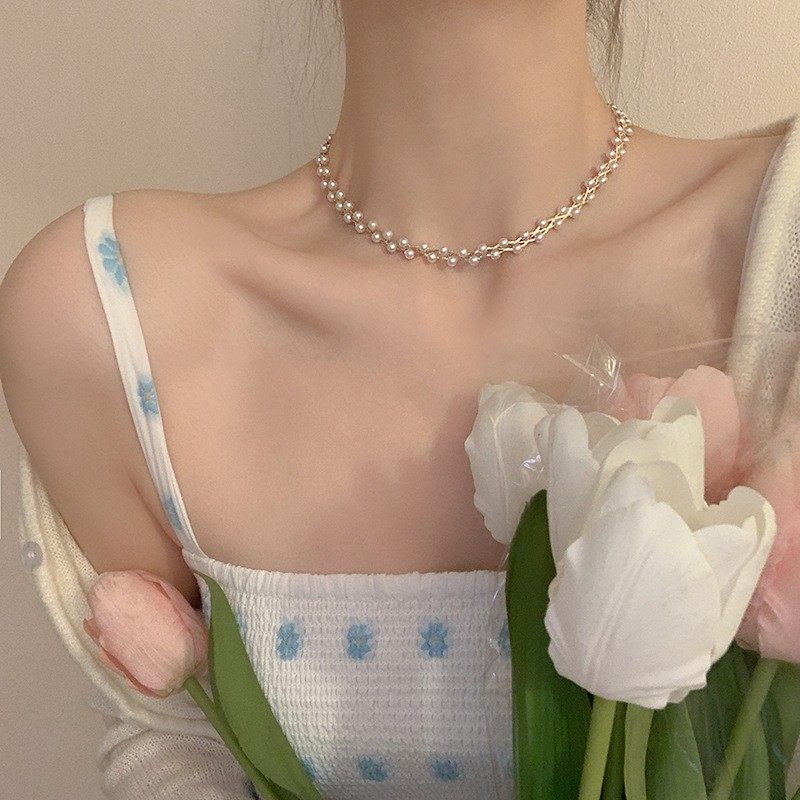 珍珠项链项圈女轻奢高级感超仙颈链小众设计感choker锁骨链颈饰