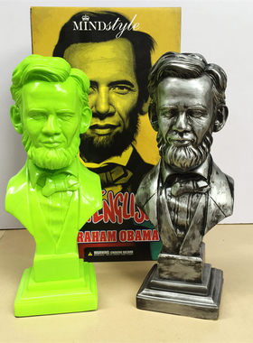 RON ENGLISH x MINDSTYLE ABRAHAM OBAMA 头雕 手办潮流玩具模型