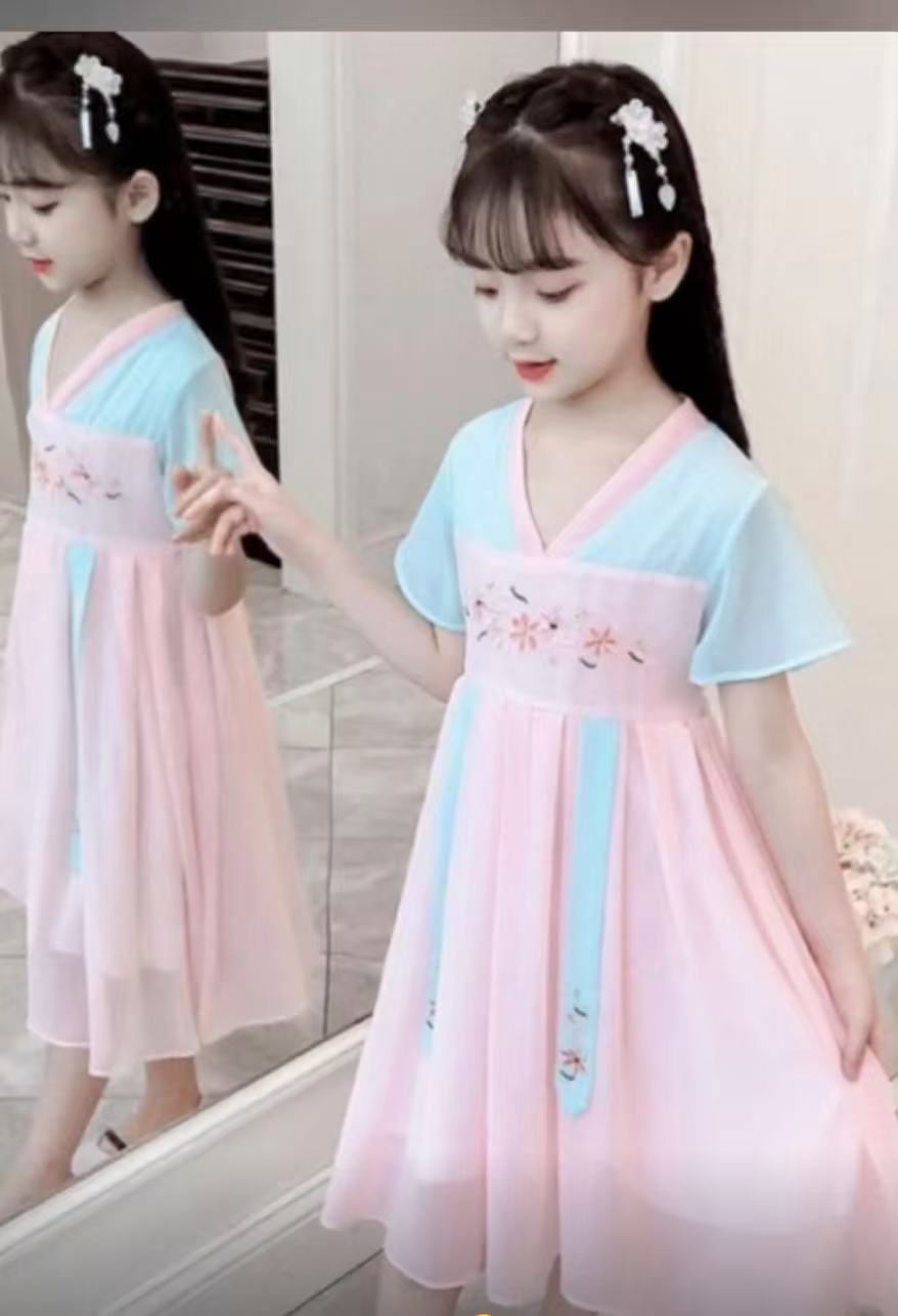 女童旗袍古风连衣裙夏季2025新款儿童装网红女宝宝中国风夏装汉服