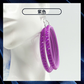 成人少儿拉丁舞比赛贴钻耳环表演手环紫色专业院校黑池舞蹈饰品