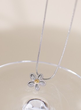 不褪色~春夏甜美雏菊花朵项链轻奢高级小众锁骨链网红百搭卫衣链