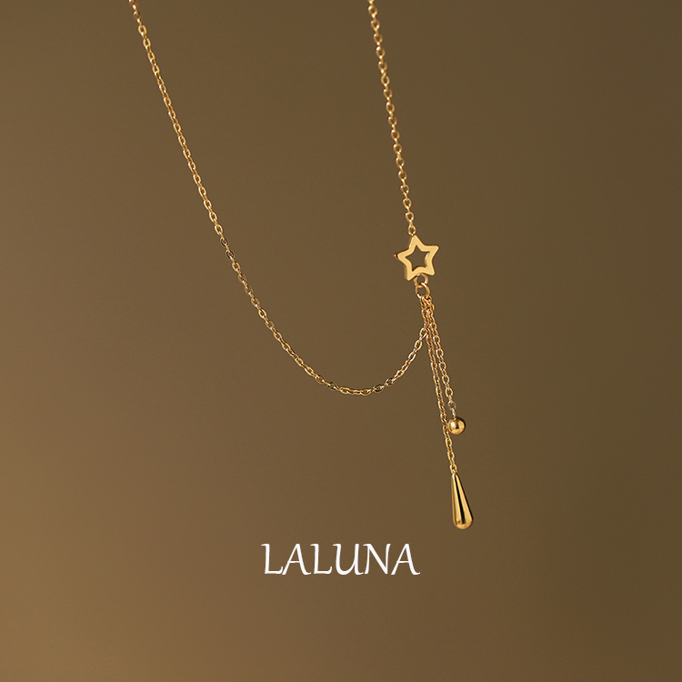 不褪色流苏星星水滴项链小众轻奢高级感气质锁骨链时尚简约送女友