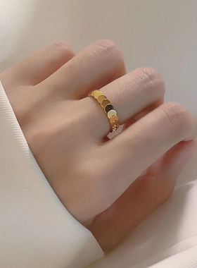 不褪色洗手可带轻奢鱼鳞戒指