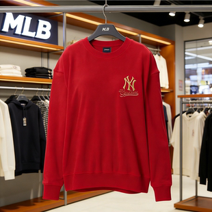 MLB圆领套头卫衣新年系列男女同款 宽松休闲百搭运动上衣3AMTQ0261