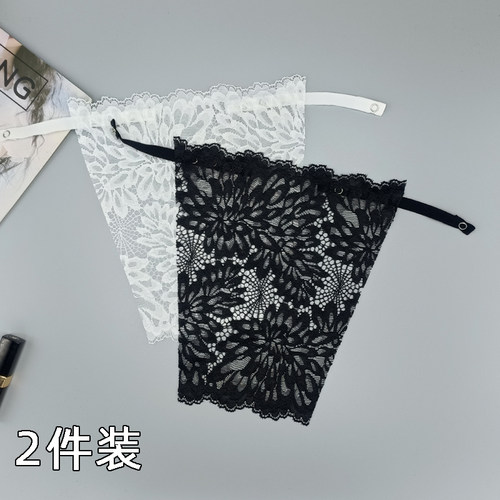2件装 防走光抹胸一片式防滑蕾丝裹胸内搭黑色文胸内衣遮胸神器夏