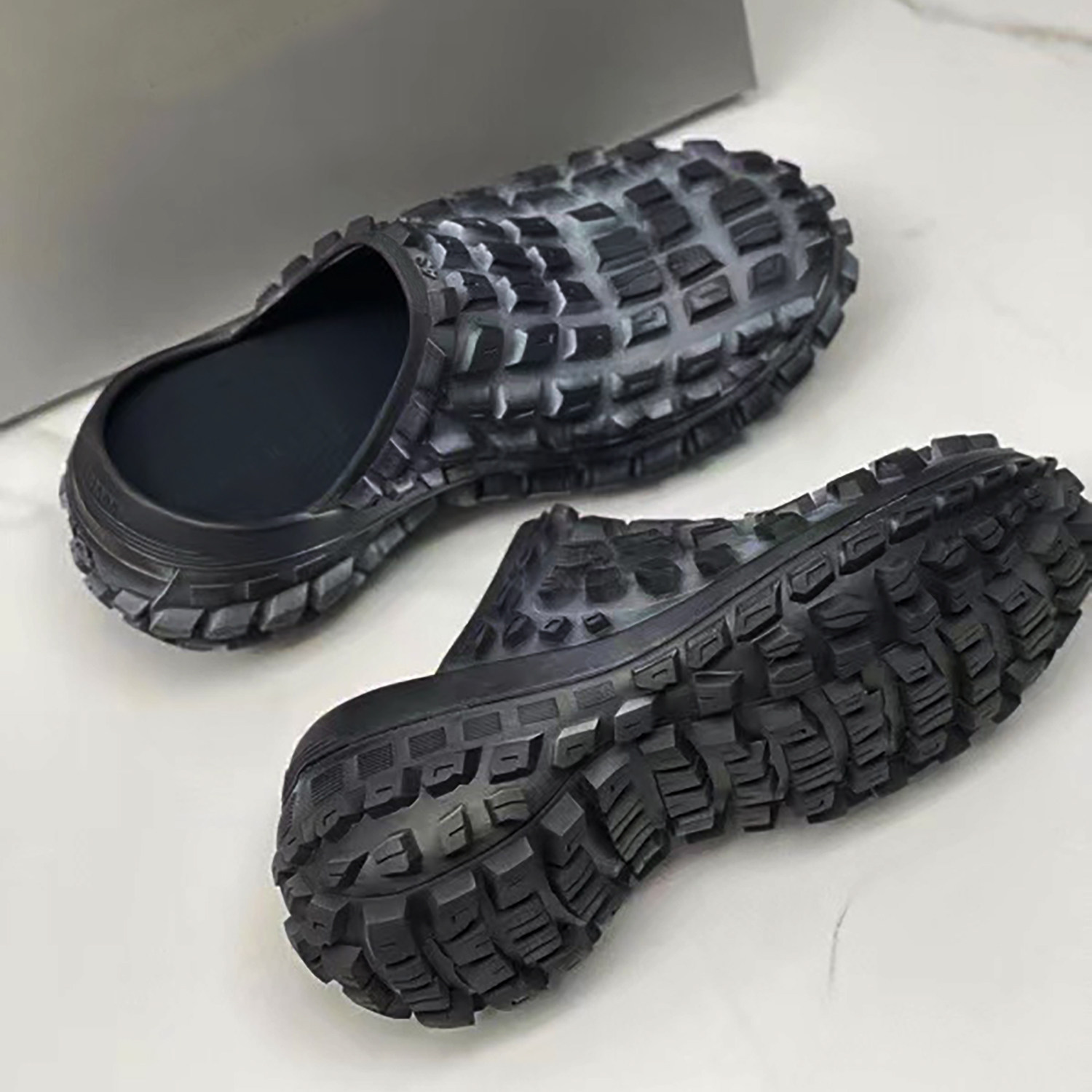 dawan家 春夏男女做旧复古厚底增高防滑轮胎鞋拖鞋半拖凉拖老爹鞋