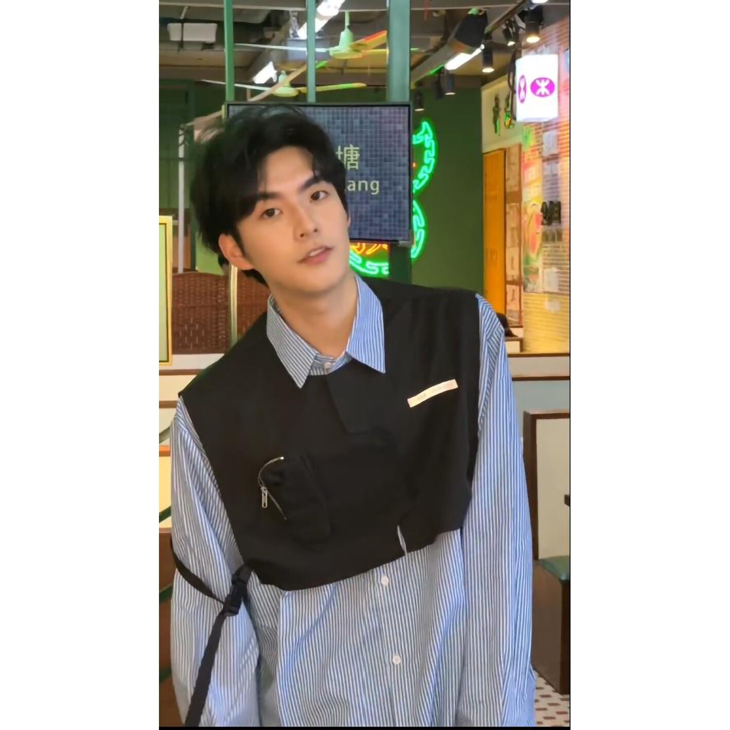 男发型师美发造型师托尼店队服气包兜不规则假两件多功能马甲5029