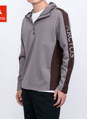 ARCTOS极星户外男套头卫衣 春秋冬保暖连帽弹力长袖T恤AGKD21493