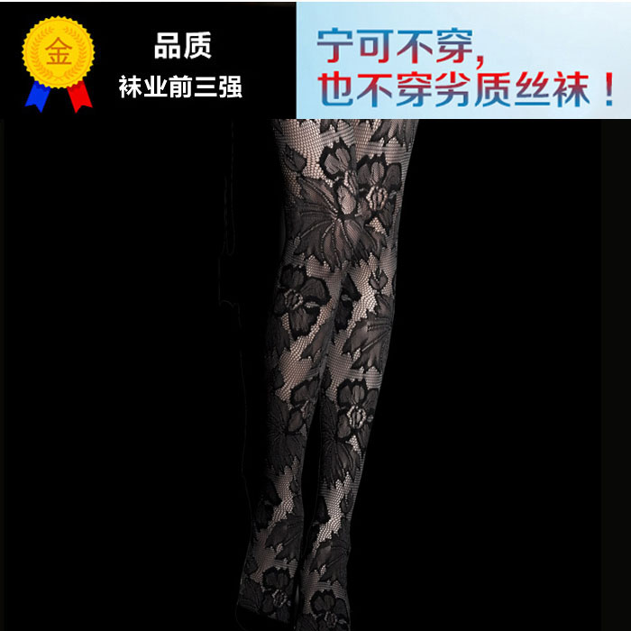 日韩春夏性感丝袜女绣花工艺透肉蕾丝轻薄连裤袜子渔网袜女长款