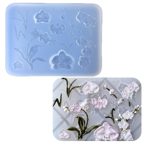 DIY手工蝴蝶兰花模具树脂uv水晶滴胶钥匙扣迷你挂件硅胶模具