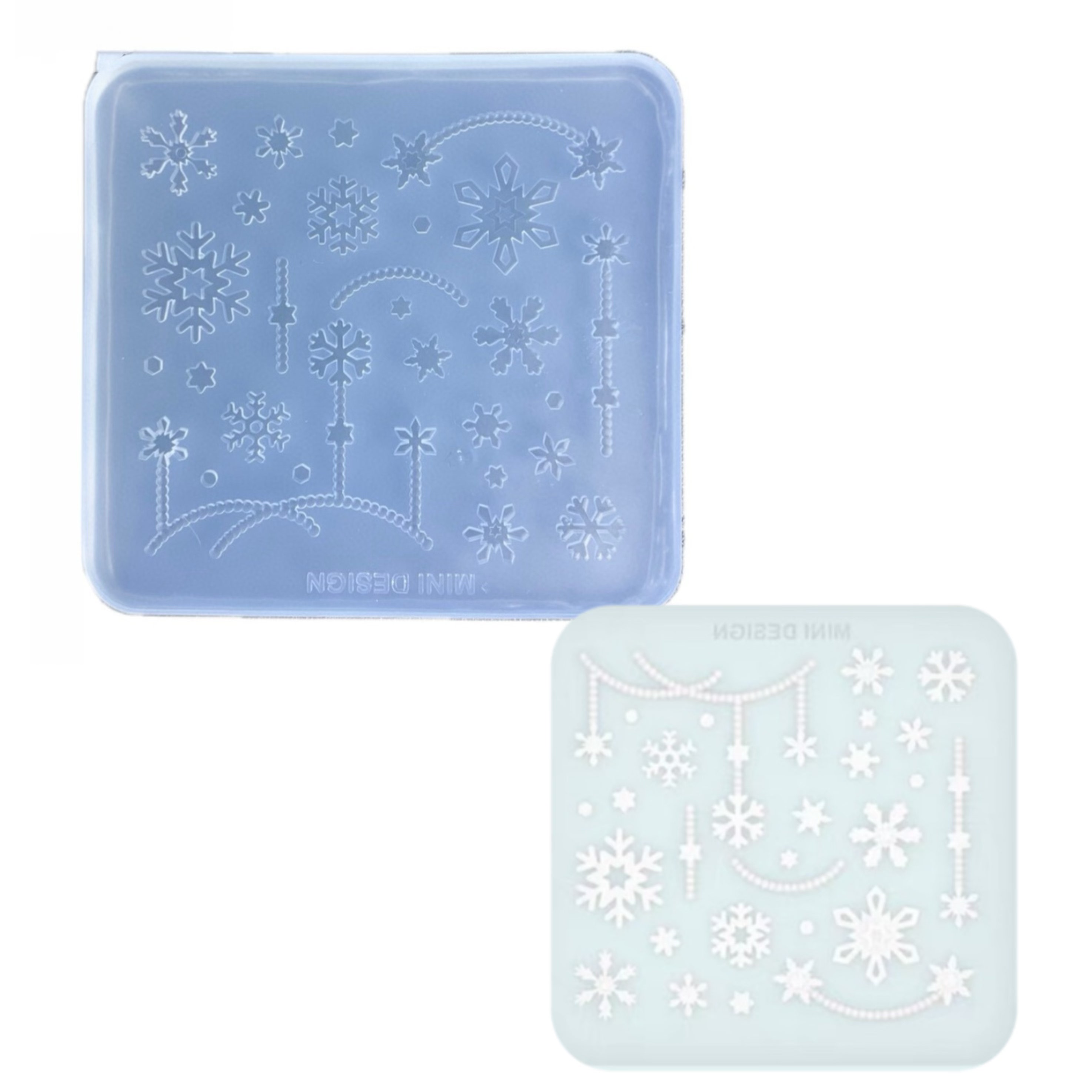 DIY手工冬日雪花模具ab树脂uv水晶滴胶钥匙扣迷你挂件硅胶模具