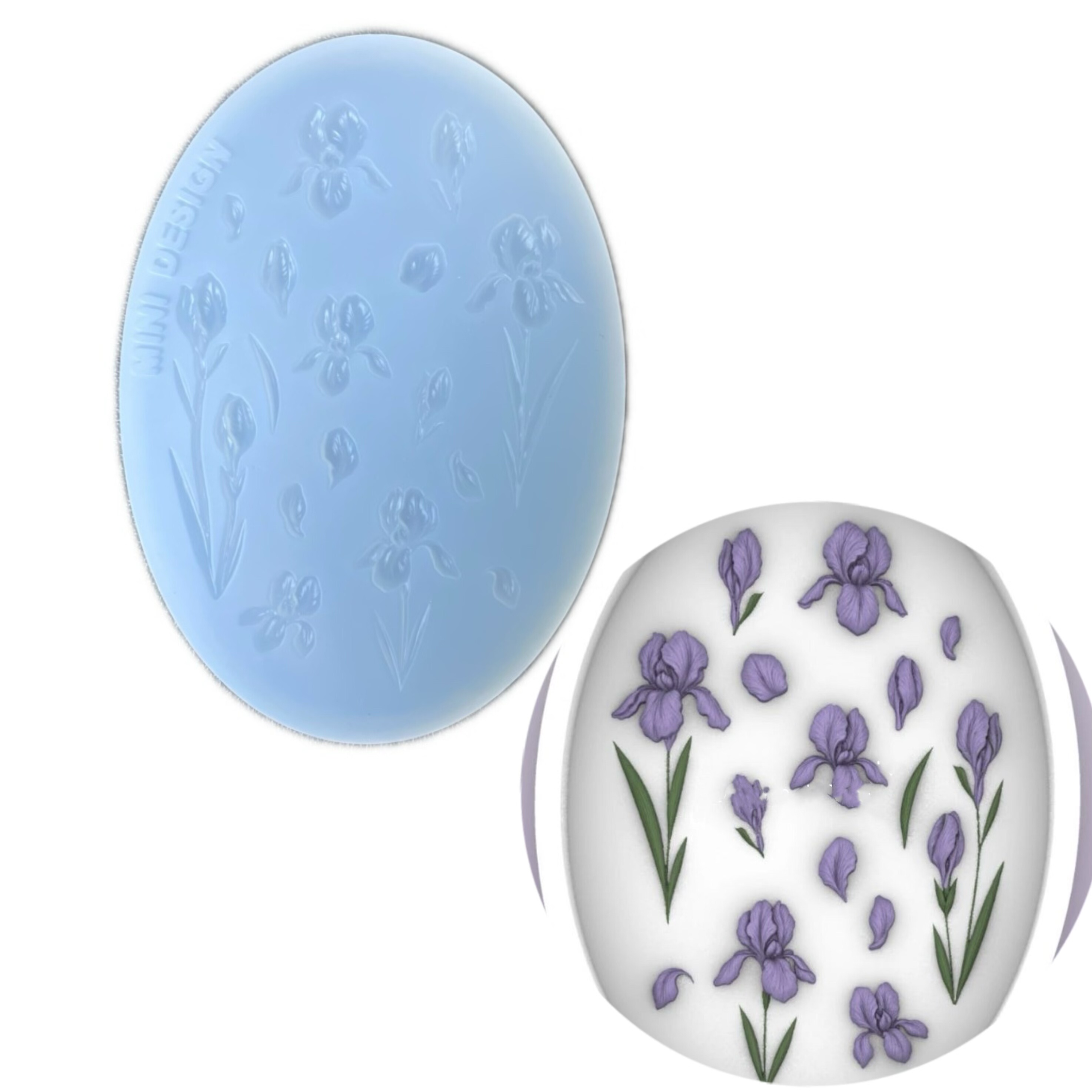 DIY手工莺尾花配件模具ab树脂uv水晶滴胶钥匙扣迷你挂件硅胶模具