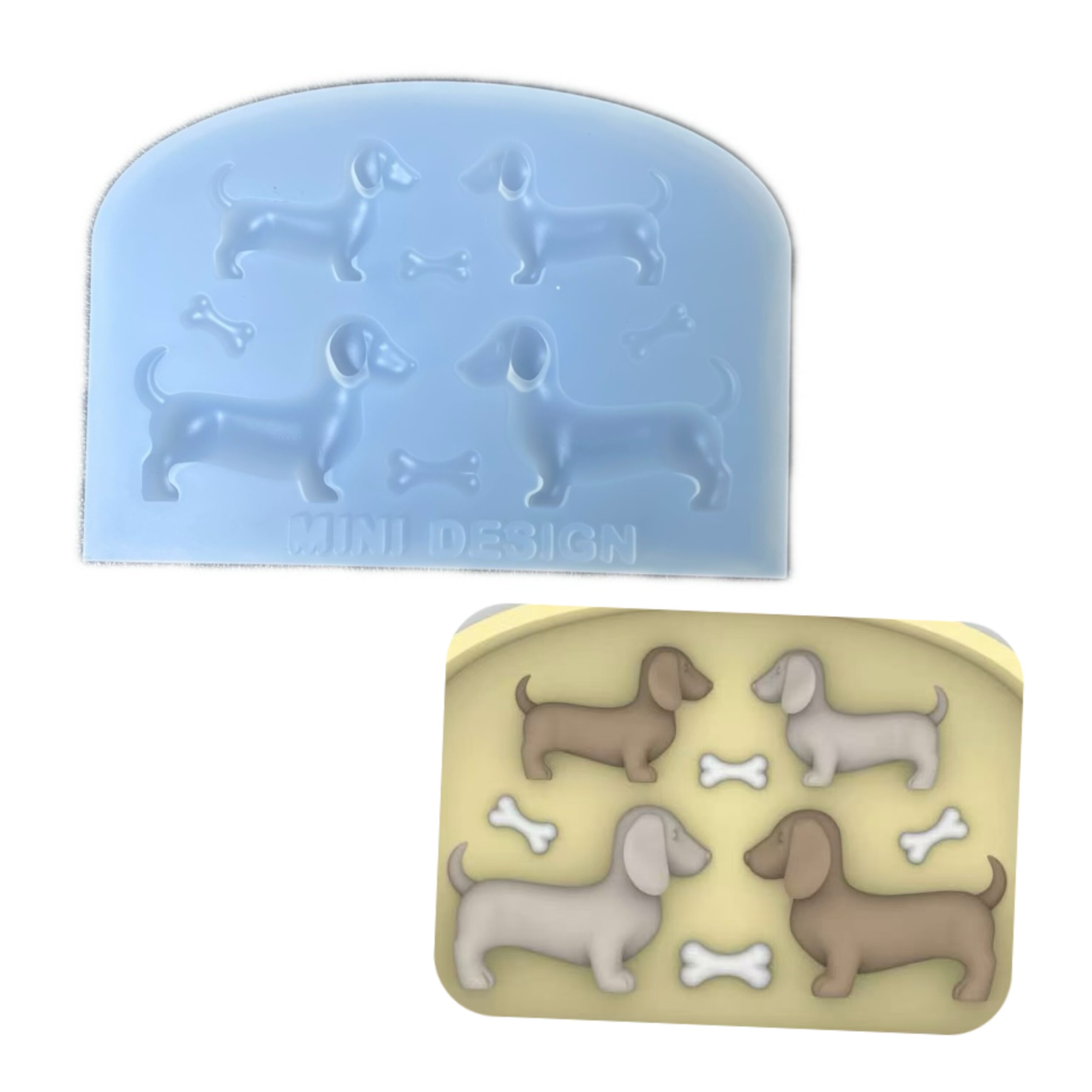 DIY手工小狗配件模具ab树脂uv水晶滴胶钥匙扣迷你挂件硅胶模具