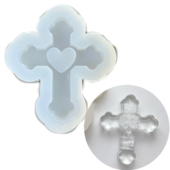 DIY手工爱心十字架模具ab树脂uv水晶滴胶钥匙扣迷你挂件硅胶模具