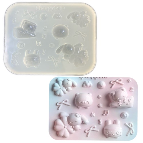 DIY手工小图四叶草模具树脂uv水晶滴胶钥匙扣迷你挂件硅胶模具
