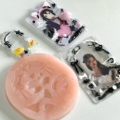 DIY手工卡头模具树脂uv水晶滴胶钥匙扣迷你挂件硅胶模具