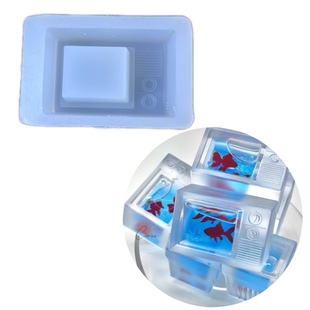 DIY手工复古电视机模具ab树脂uv水晶滴胶钥匙扣迷你挂件硅胶模具