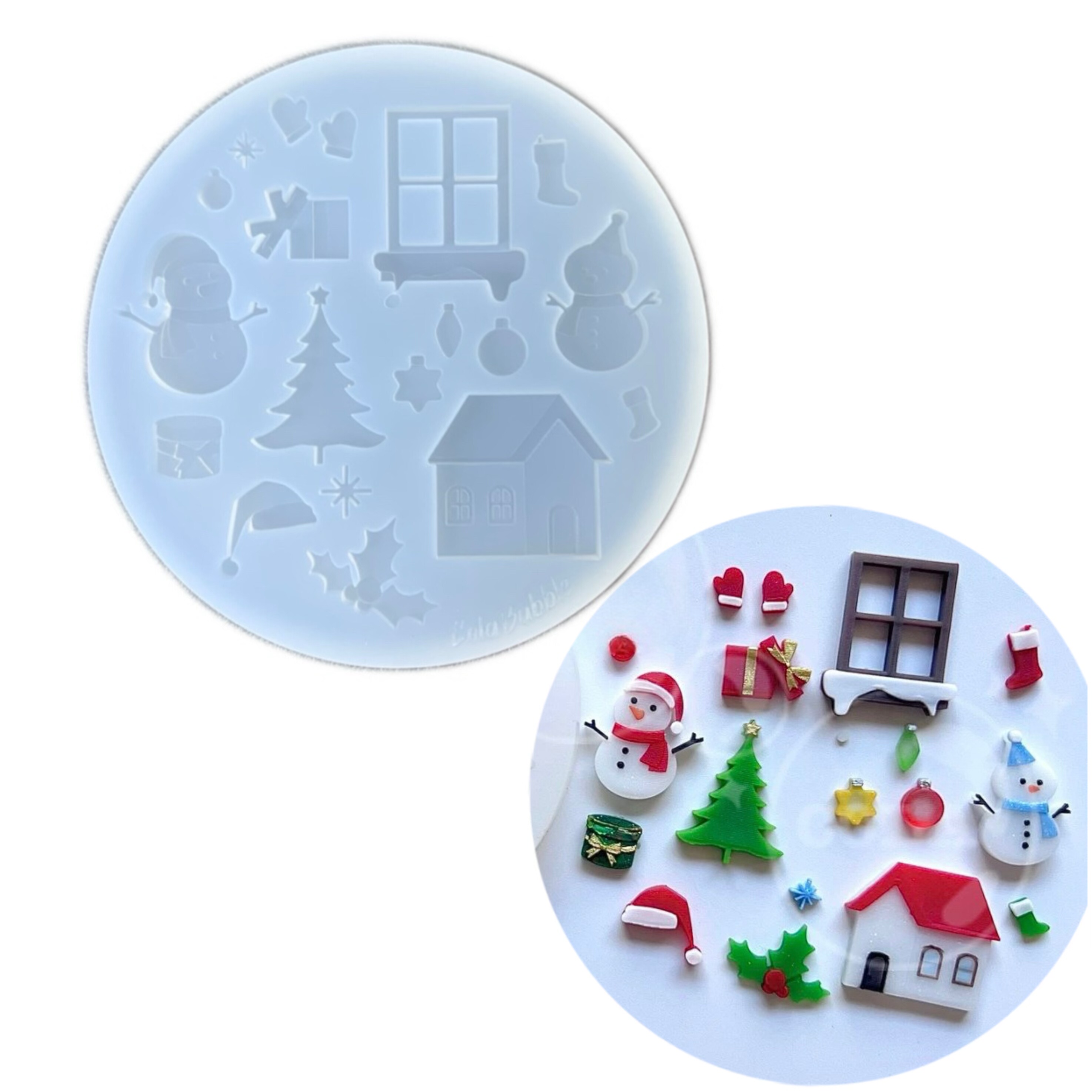 DIY手工雪人小房子配件模具树脂水晶滴胶钥匙扣迷你挂件硅胶模具