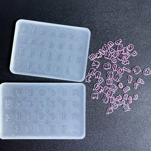diy手工滴胶模具哥特字母小配件模具树脂模具树脂制作硅胶翻模