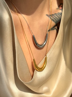 DASEIN ACC欧美小众风高级感钛钢U形蛇骨OOTD独特精致轻奢项链