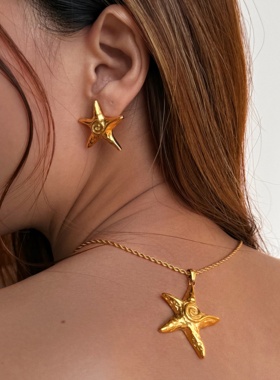 DASEIN ACC欧美夏秋日时髦复古夸张高质高颜时尚潮酷海星钛钢套装