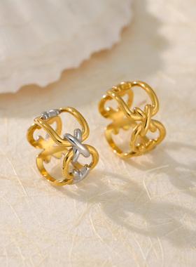 【DASEIN】夏日OOTD高级感镂空金银色麻花交织戒指情侣款金色素圈