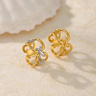 【DASEIN】夏日OOTD高级感镂空金银色麻花交织戒指情侣款金色素圈