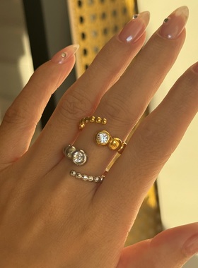 【DASEIN】港式港风复古怀旧指环防水防汗不掉色毛毛虫开口戒指