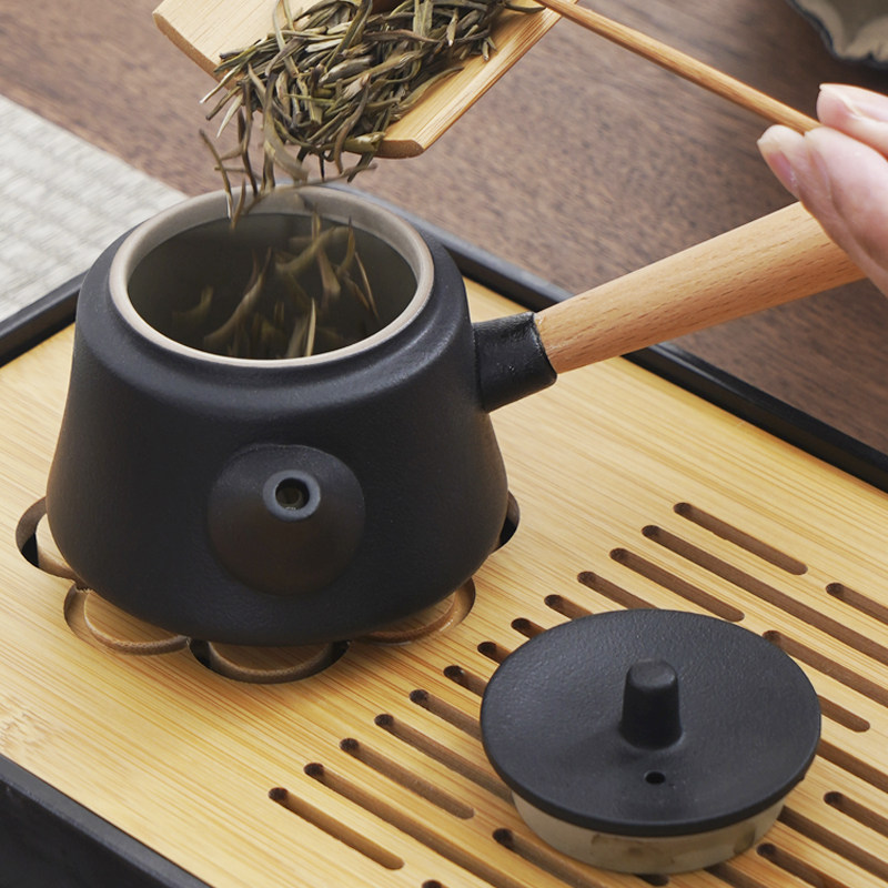 日式侧把壶西施茶壶盖碗陶瓷家用泡茶杯子大容量功夫茶具黑陶茶壶,餐饮具,茶壶,淘宝优惠券,粉丝福利购,淘宝优惠卷