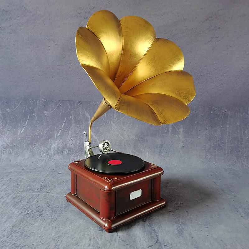 欧式复古怀旧民国风留声机模型装饰品摆件家居桌面摄影影视道具