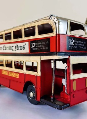 纪念品双层巴士公交车模型摆件