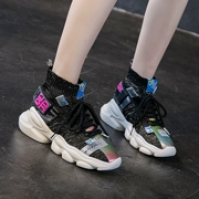 Giày cao thoáng khí giúp giày nữ 2019 mùa thu mới giày nữ co giãn lưới giày thể thao giản dị giày chạy bộ thủy triều - Giày cao gót
