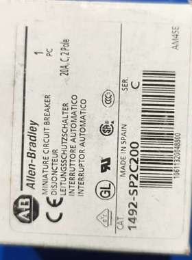 (议价)AB罗克韦尔断路器1492-SP2C200，西班牙进