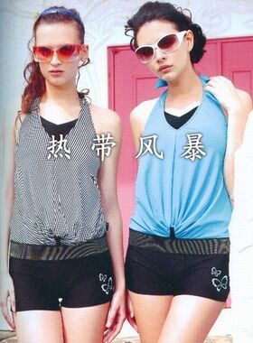 清仓专柜正品华黛思保守抹胸游泳衣女分体平角91230黑白条91223蓝