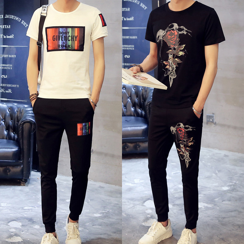 summer man spirit Guy Sociology Same item A suit clothes Short sleeved Ninth pants T-Shirt Setin the Men's clothing, T-shirt  category - from Buy2taobao.com to provide professional Taobao agent buy service