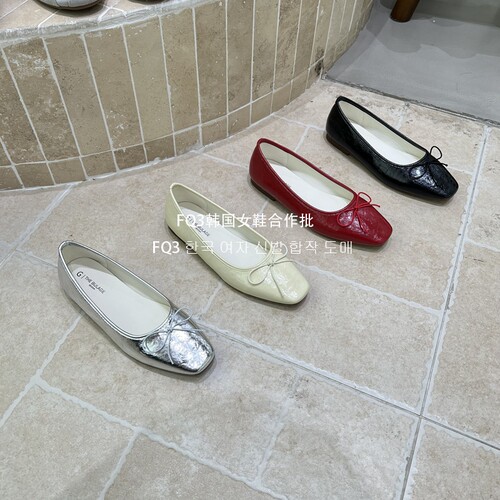 FQ3 实拍THE BULAGE蝴蝶结浅口奶奶鞋一脚蹬软底防滑豆豆鞋女瓢鞋