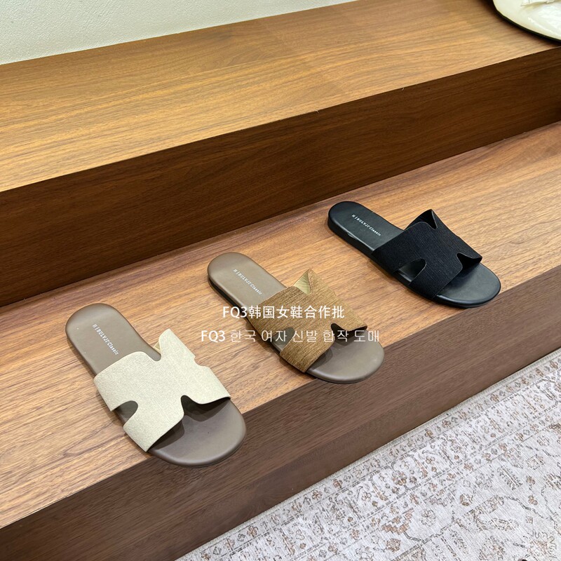 FQ3实拍 BULVJI复古亚麻面一字拖鞋外穿2026夏季新款韩版沙滩拖鞋
