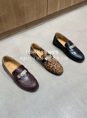 FQ3 实拍THE DUODUO乐福鞋复古英伦风粗跟中跟软底套脚小皮鞋女秋