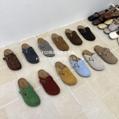 包头厚底半拖鞋 FQ3 SI糖果色女穆勒鞋 真皮磨砂勃肯鞋 实拍BEI